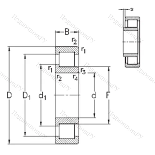 Подшипник роликовый радиальный NJ 2212-E-M 6