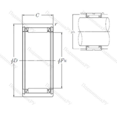 Подшипник игольчатый радиальный NK 9/16T 2