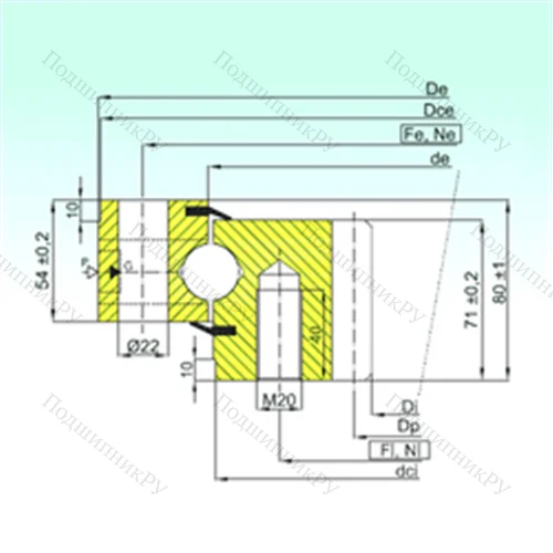 Подшипник шариковый опорно-поворотный ZB 1.25.0655.201-2SPTN