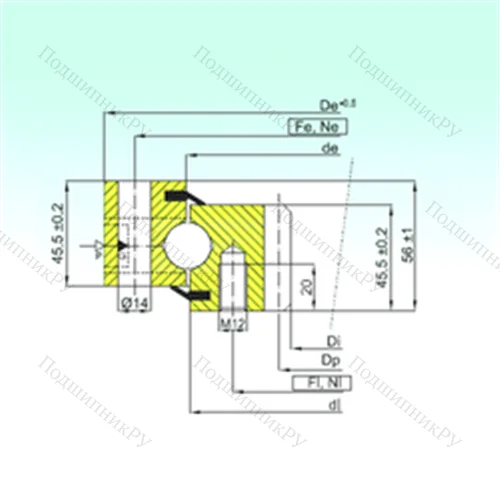 Подшипник шариковый опорно-поворотный ZB 1.20.0944.200-1SPTN