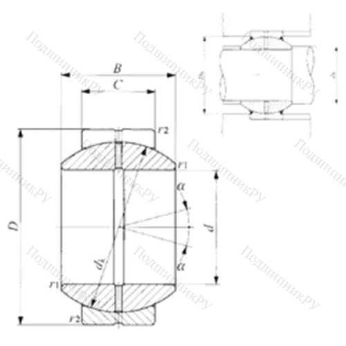 Подшипник скольжения сферический GE 35GS