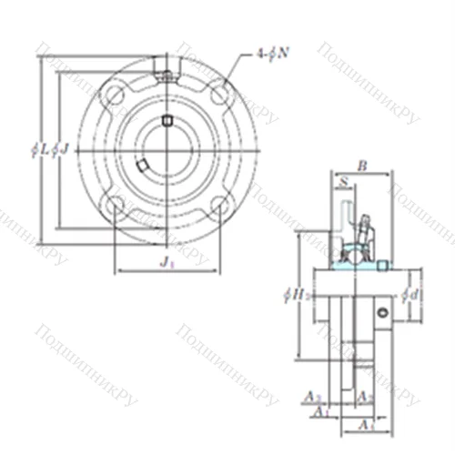 Подшипниковый узел шариковый радиальный UCFCX 05-16E