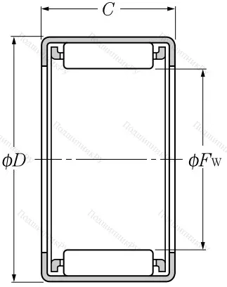 Игольчатый подшипник HK 1416 от производителя  NTN
