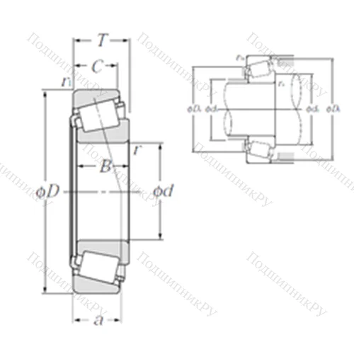 Подшипник роликовый радиально-упорный 4T-HM 89443/HM 89410 от производителя  NTN