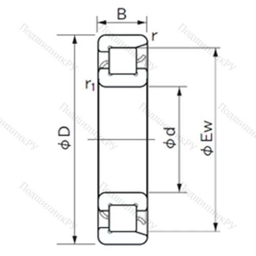 Подшипник роликовый радиальный NF 1032