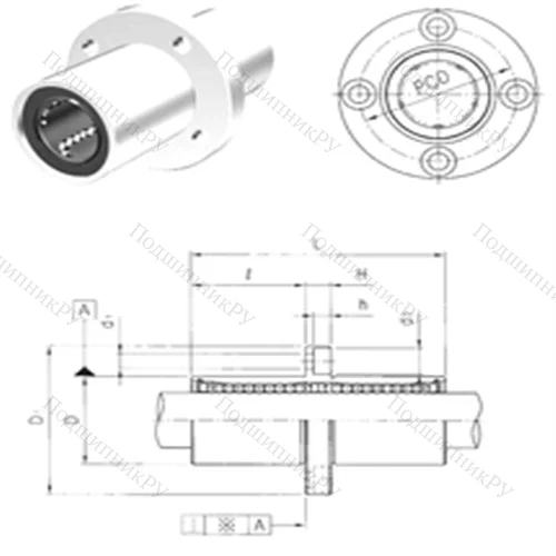 Подшипник шариковый линейный LMEFM 20