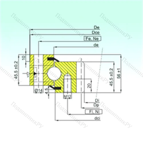 Подшипник шариковый опорно-поворотный ZB 1.20.0544.201-2SPTN