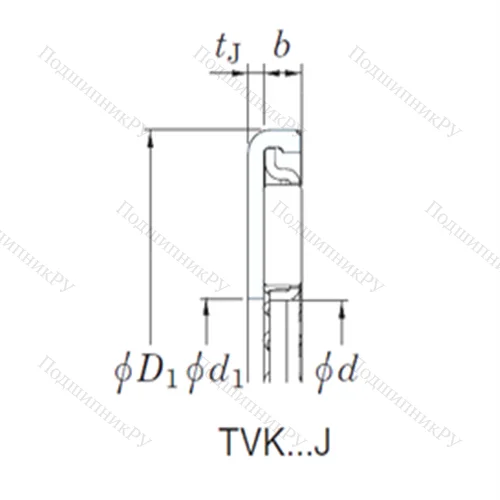 Подшипник игольчатый упорный TVK 3852J-1
