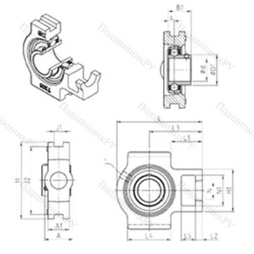 Подшипниковый узел шариковый радиальный UST 210