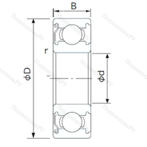 Подшипник шариковый радиальный 6816Z