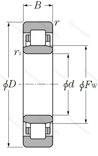 Роликовый цилиндрический подшипник NU 2220 EG 15 от производителя  SNR