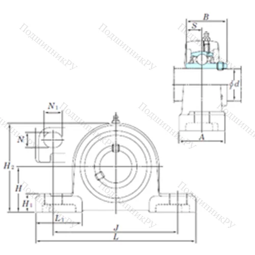 Подшипниковый узел шариковый радиальный UCP 217-52SC