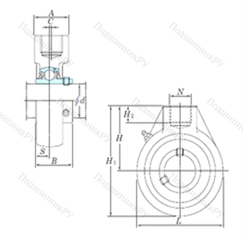 Подшипниковый узел шариковый радиальный UCHA 201-8