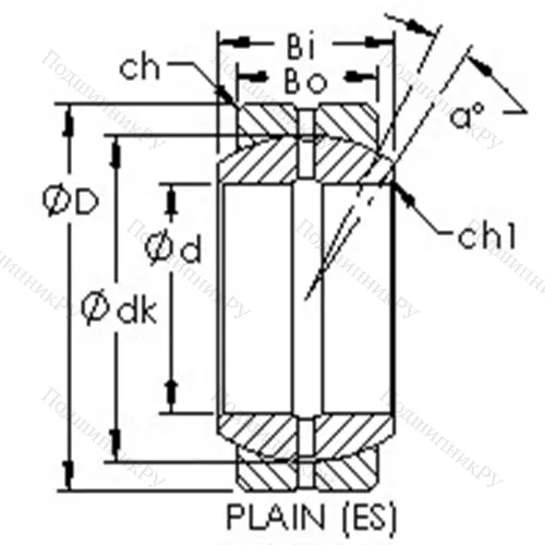 Подшипники скольжения, дюймовая серия GEZ 107ES от производителя  AST