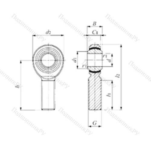 Подшипник скольжения сферический POS 6EC
