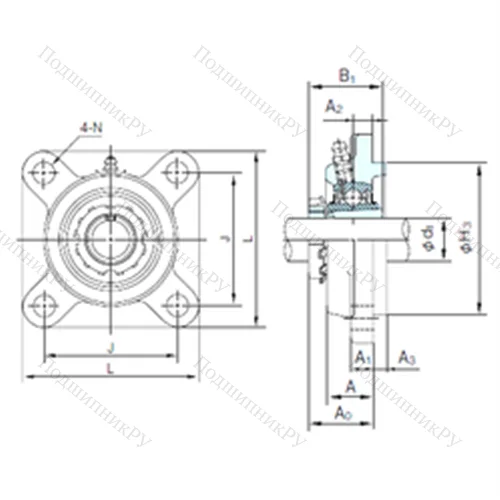 Подшипниковый узел шариковый радиальный UKFS 324+H 2324