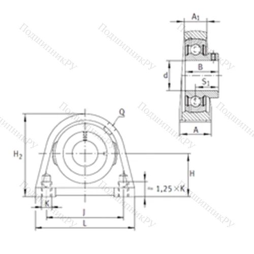 Подшипниковый узел шариковый радиальный PSHEY 40-N
