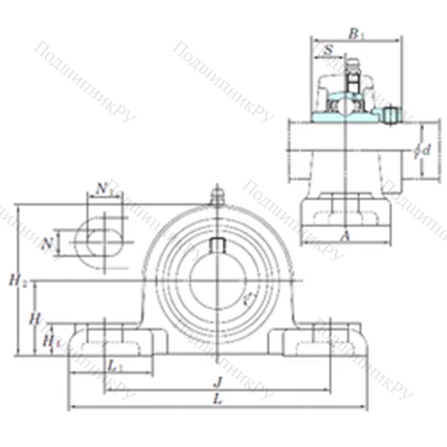 Подшипниковый узел шариковый радиальный NAPK 210-31 от производителя  KOYO