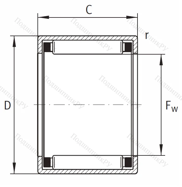 Игольчатый подшипник HK 4016 B