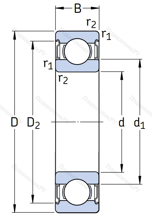 Однорядный шариковый подшипник 6309 2Z/C 4