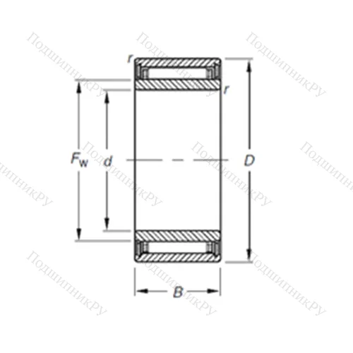 Подшипник игольчатый радиальный NKJ 6/16