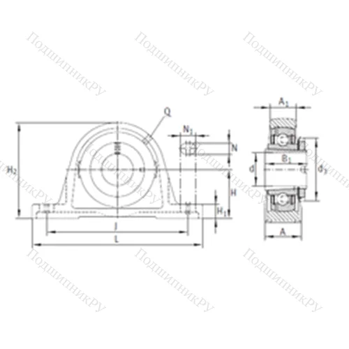 Подшипниковый узел шариковый радиальный RASEA 40-N