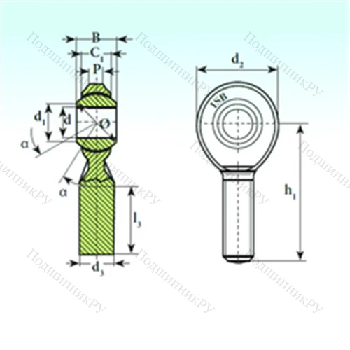Подшипник скольжения сферический TSM.R 12 от производителя  ISB