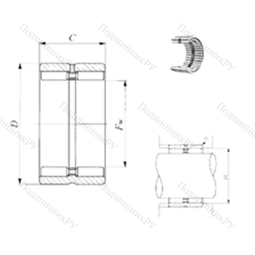 Подшипник игольчатый радиальный GBR 142216