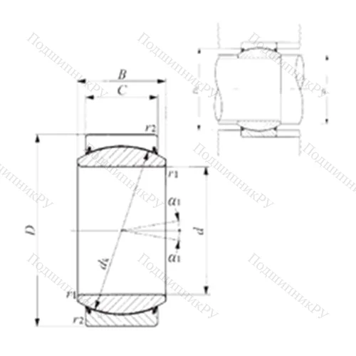 Подшипник скольжения сферический GE 40EC-2RS