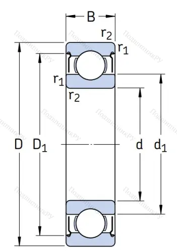 Однорядный шариковый подшипник W 6000 2Z в Саранске