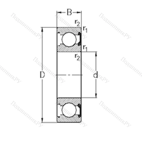 Подшипник шариковый радиальный 6024-2RSR