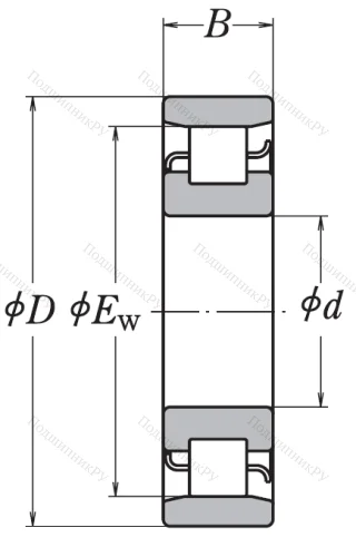 Роликовый цилиндрический подшипник N 208 W от производителя  NSK