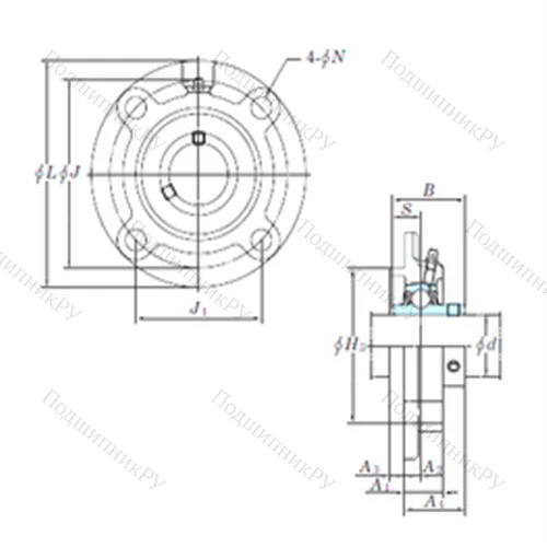 Подшипниковый узел шариковый радиальный UCFC 205-15