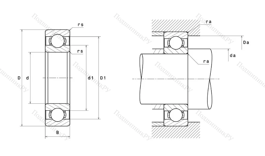 Высокотемпературный  подшипник 6306 F 604