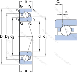 Подшипник 7014 ACE/HCP 4AH 1