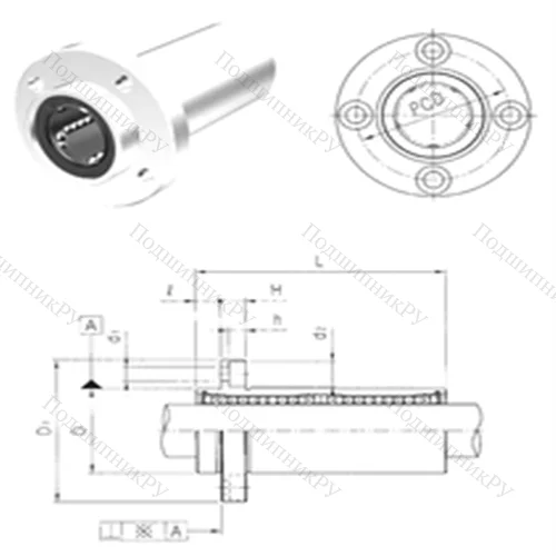 Подшипник шариковый линейный LMEFP 50LUU