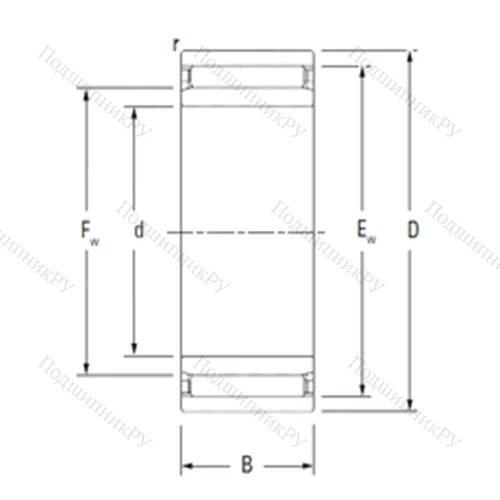 Подшипник игольчатый радиальный NAO 35X 50X 17