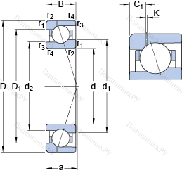 Подшипник 71924 ACE/HCP 4AH 1