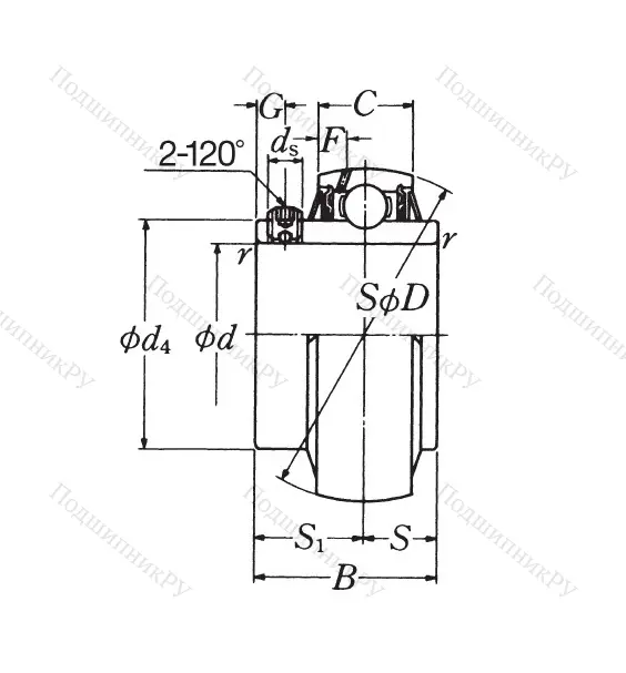 Корпусный подшипник UC 206 D 1