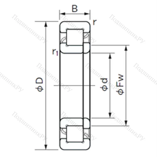 Подшипник роликовый радиальный NUP 2306 E