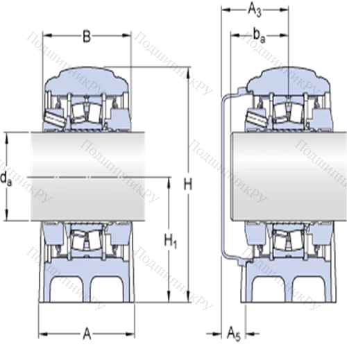 Стационарные роликоподшипниковые узлы ( ConCentra, для метрических валов) SYNT 45 FW