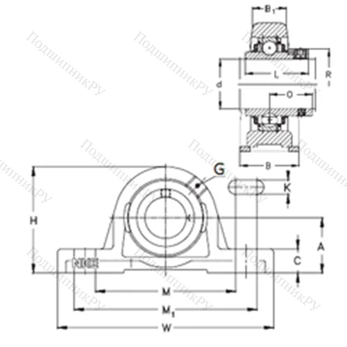 Подшипниковый узел шариковый радиальный PASEY 50-N