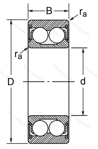Радиально-упорный шариковый подшипник 3056208 2RS (3208 2RS) в Саранске