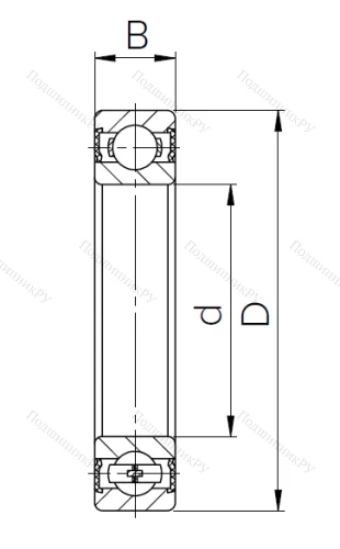 Шариковый однорядный подшипник 1000803 2RS (61803 2RS) в Саранске