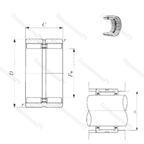 Подшипник игольчатый радиальный GTR 223425