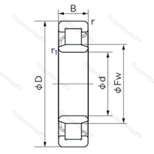 Подшипник роликовый радиальный NU 228 E