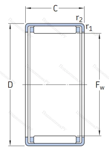 Игольчатый подшипник HK 1512 от производителя  SKF