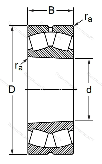 Сферический роликовый подшипник с конической посадкой на вал 113516 Н (22216 KMBW 33) в Саранске