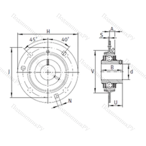 Подшипниковый узел шариковый радиальный RRY 25-VA