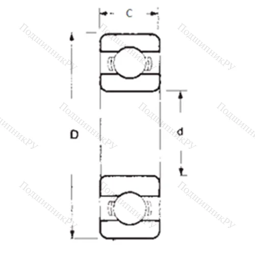 Подшипник шариковый радиальный 1605